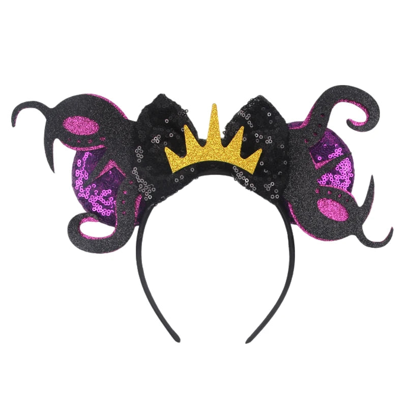 Disney Colorful Sequins Bow Headband – Rainbow Hair Accessory for Girls & Disney Fans