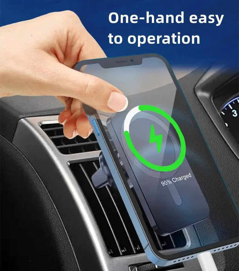 30W MagSafe Magnetic Car Charger Mount - Fast Wireless Charging for iPhone 12-15 Series