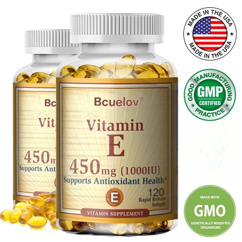 Bcuelov Vitamin E 1000 IU (450mg) – Skin, Hair & Antioxidant Support