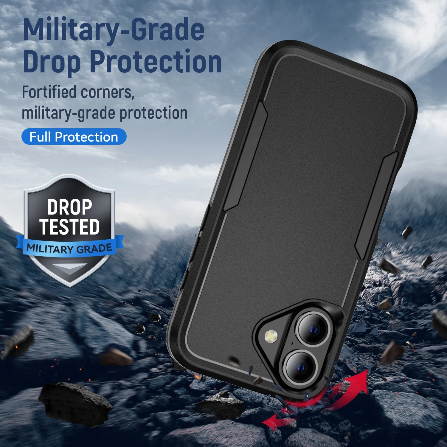 🔥 SALE! Hard Armor Matte Case for iPhone 17/16/15 Pro Max - Dual Layer Protection