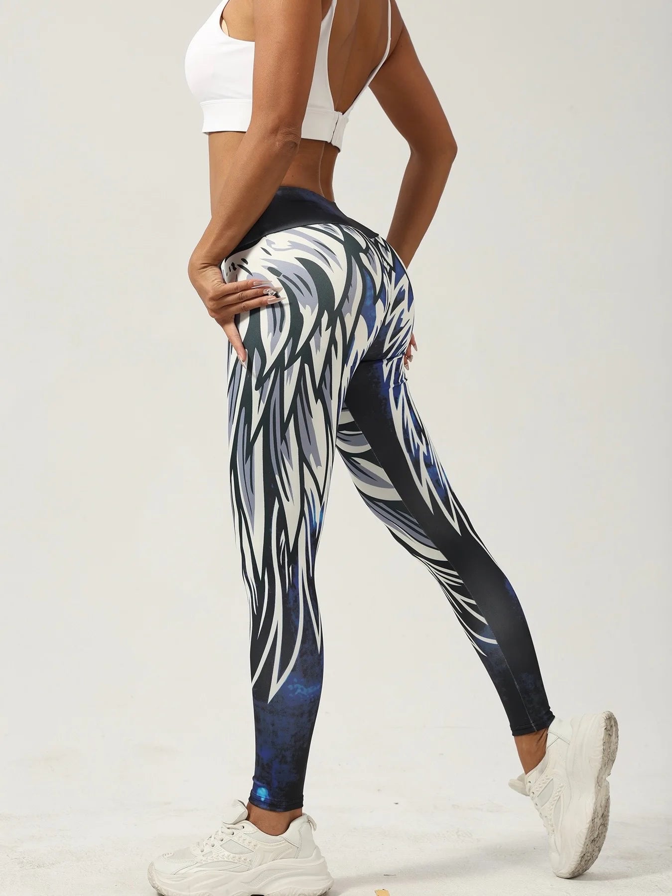 Women's Printed Yoga Leggings - High Waist Workout Pants (Gym Running Athletic Tights)