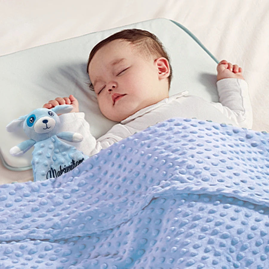 Personalized Newborn Baby Blanket – Custom Name Stroller & Sleeping Gift Set