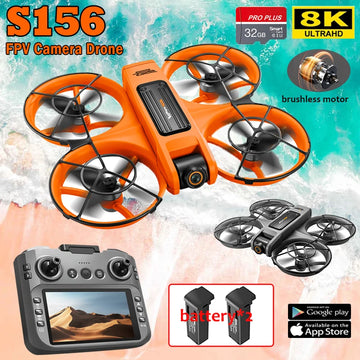 S156 Drone with 4K Camera & Optical Flow - 180° Adjustable Lens, Brushless Motors (180g)