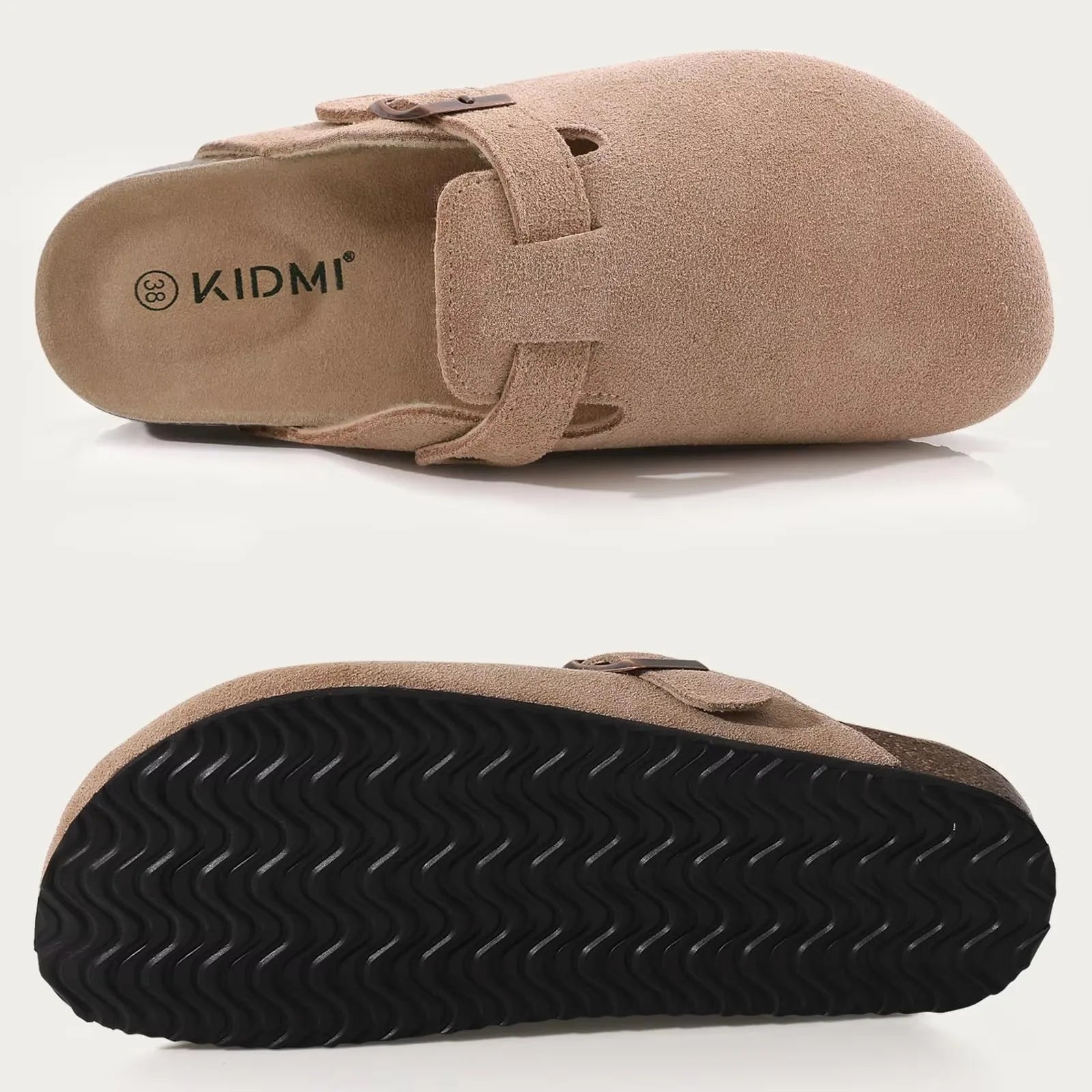 Asgard Women’s Leather Clogs – Soft Cork Mules with Adjustable Strap
