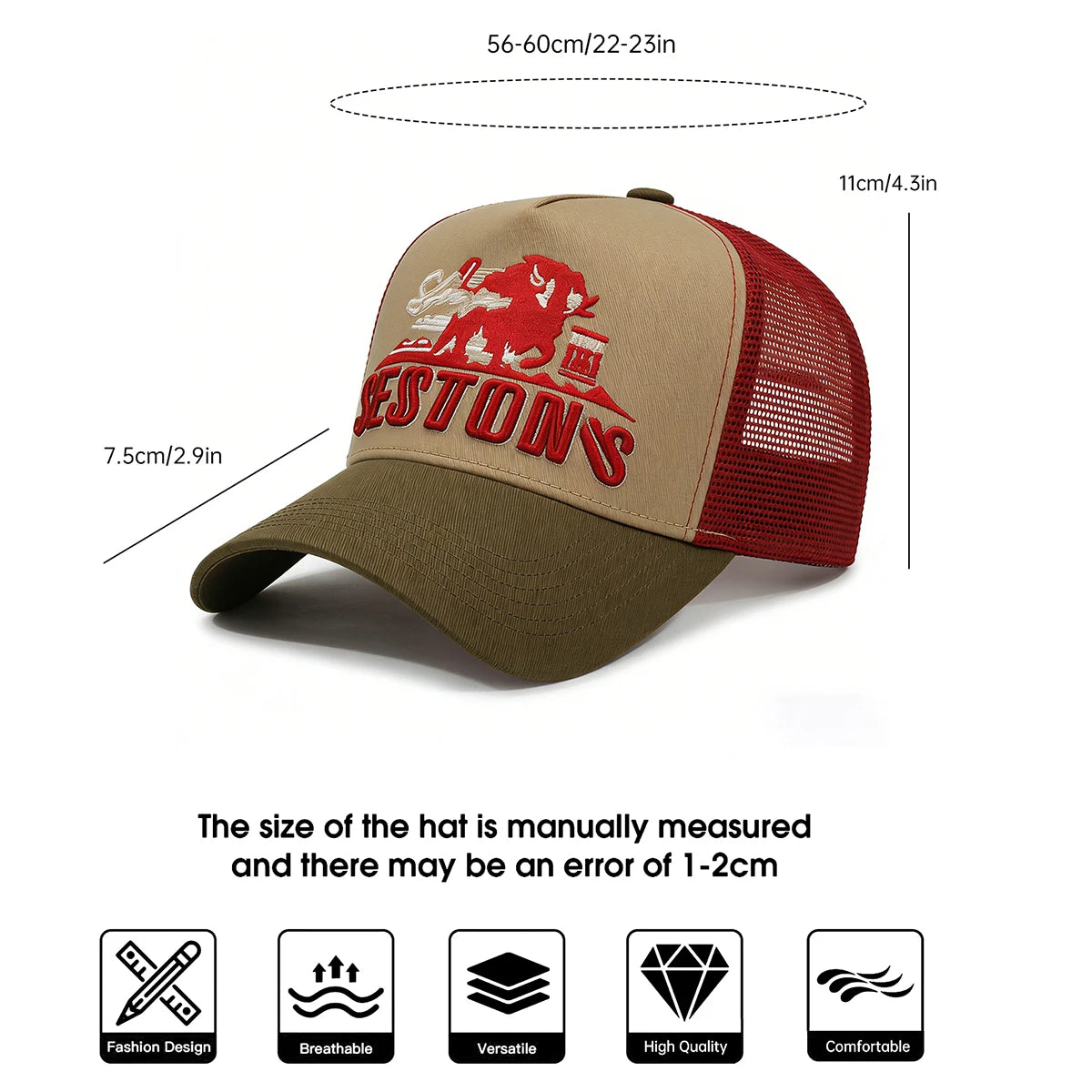 Korean Style Baseball Cap - Letter Embroidered Hard Brim Sun Hat for Men