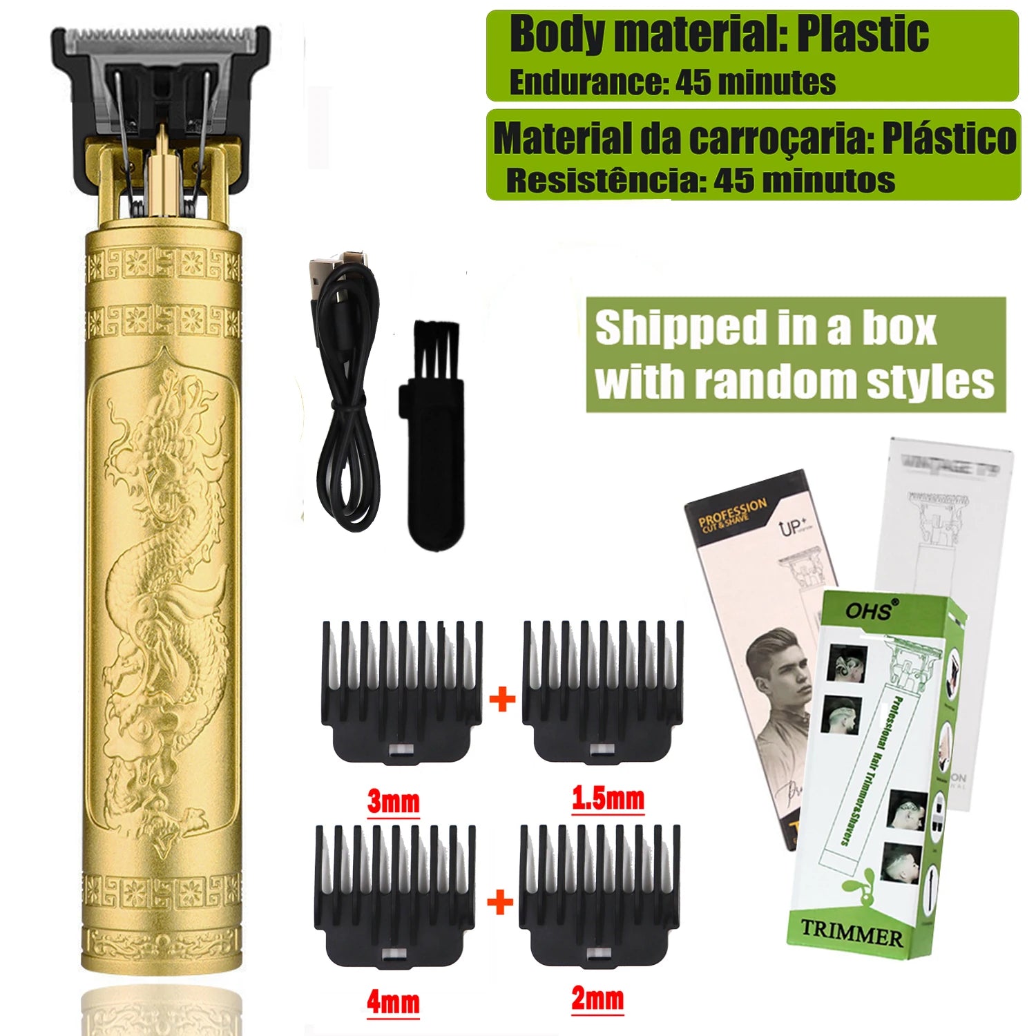 Rechargeable Waterproof Barber Trimmer for Men – Multi-Purpose Grooming Kit