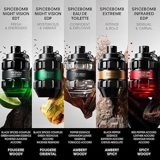 Viktor&Rolf Spicebomb Infrared Eau de Parfum - Woody Spicy Men's Cologne with Leather & Cinnamon Notes (3 fl oz)