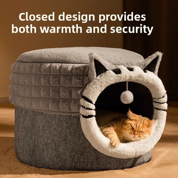 Cat Litter Box – Warm Enclosed Bed for All Seasons (Cats Under 7 lbs)