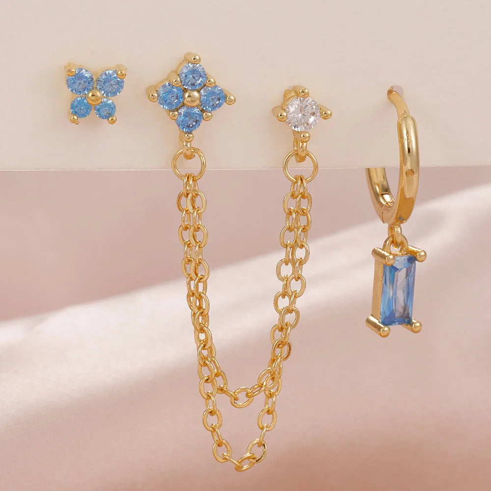 Stainless Steel Constellation Earrings Set – Cartilage Piercing Jewelry