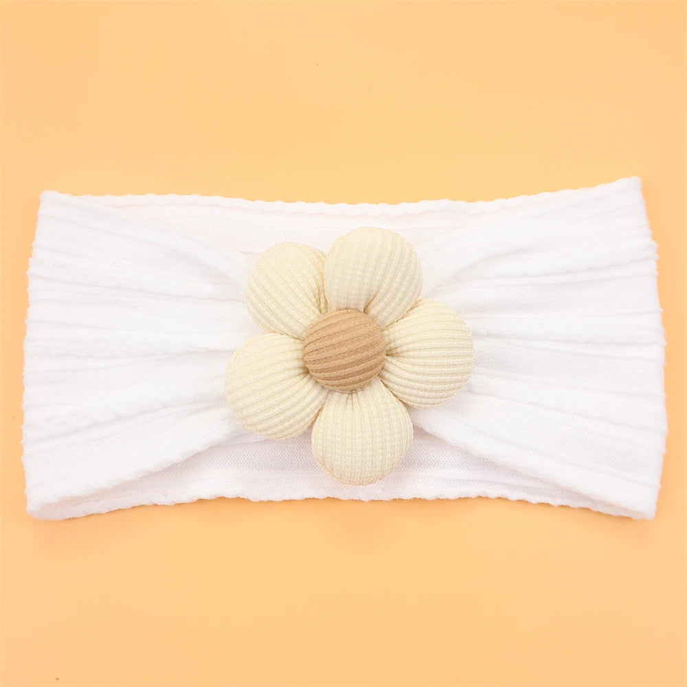 Flower Nylon Girl Hairband – Soft Elastic Baby Headband