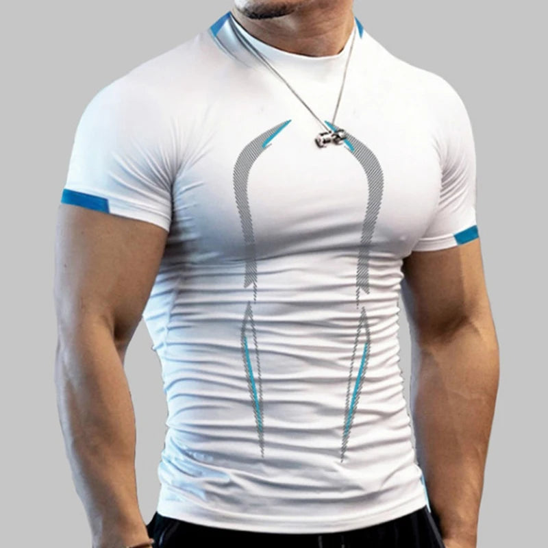 Men's Athletic Compression Shirt - Quick Dry Gym Workout Tee (Short Sleeve Rash Guard)