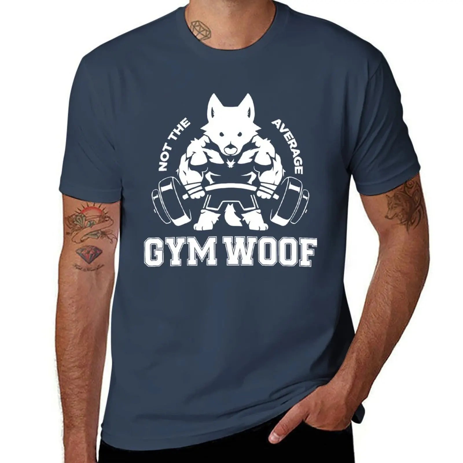Men's "Gym Woof" Graphic Workout T-Shirt - Cotton Casual Tee