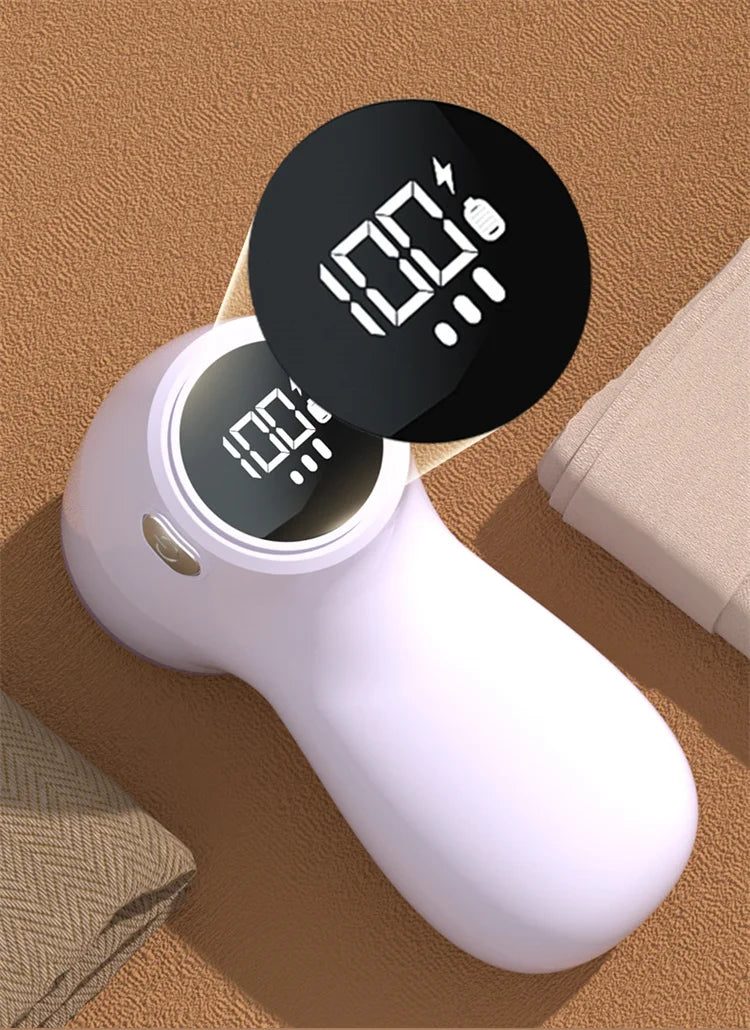 Electric Fabric Shaver - USB Rechargeable Lint Remover with LED Display for Clothes