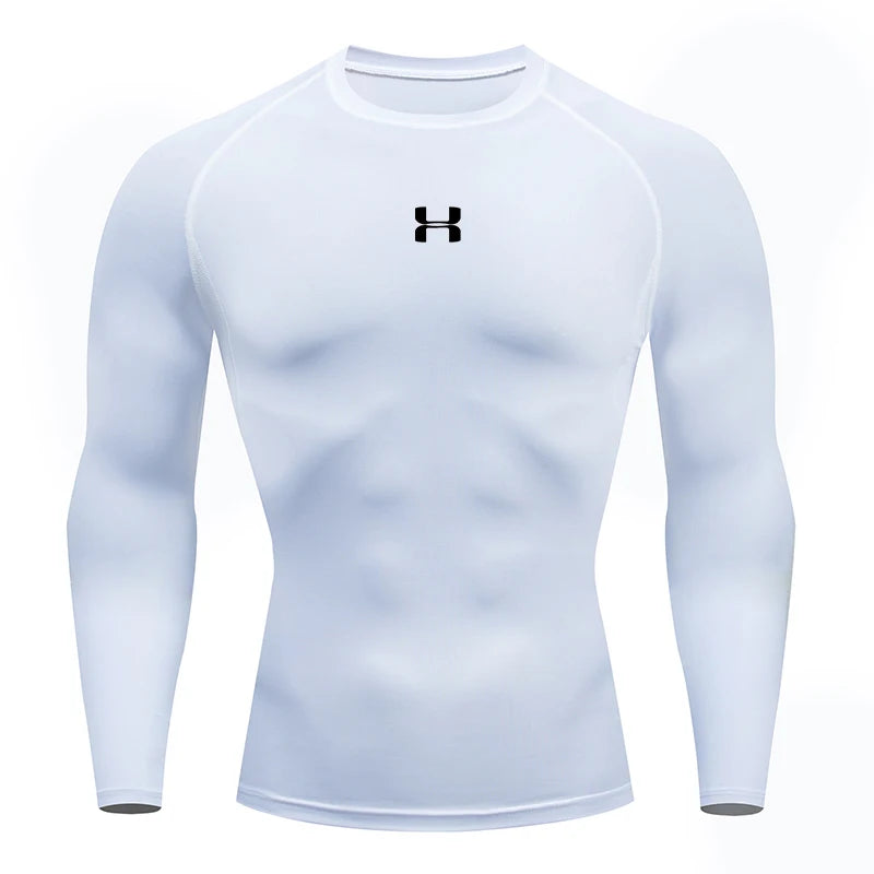 Men's Compression Long Sleeve Athletic Shirt - Running & Gym Performance Top