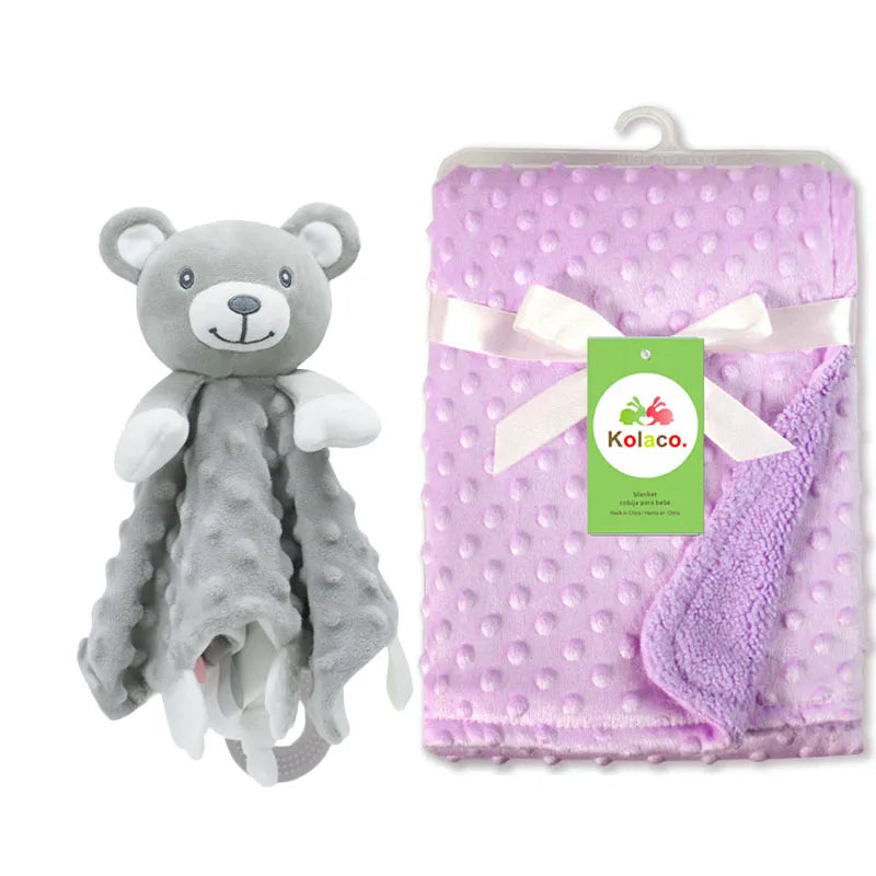 Personalized Newborn Baby Blanket – Custom Name Stroller & Sleeping Gift Set