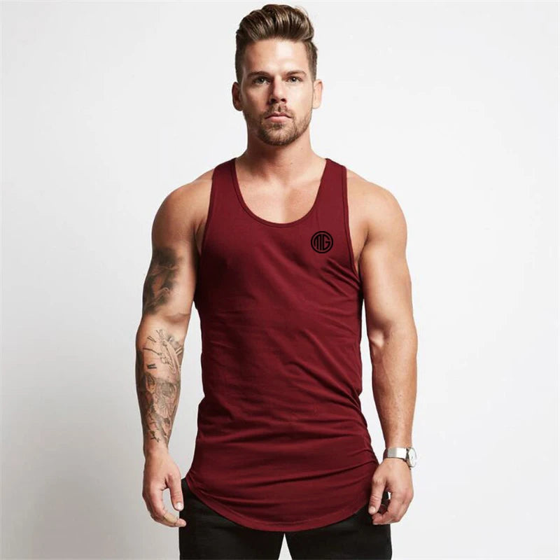 Men's Cotton Sleeveless Workout Tank Top - Gym & Running Vest
