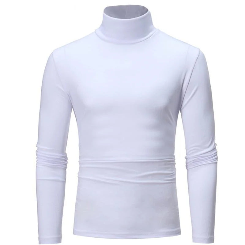 Men's Thermal Underwear Top - High Neck Slim Fit Long Sleeve Base Layer for Winter
