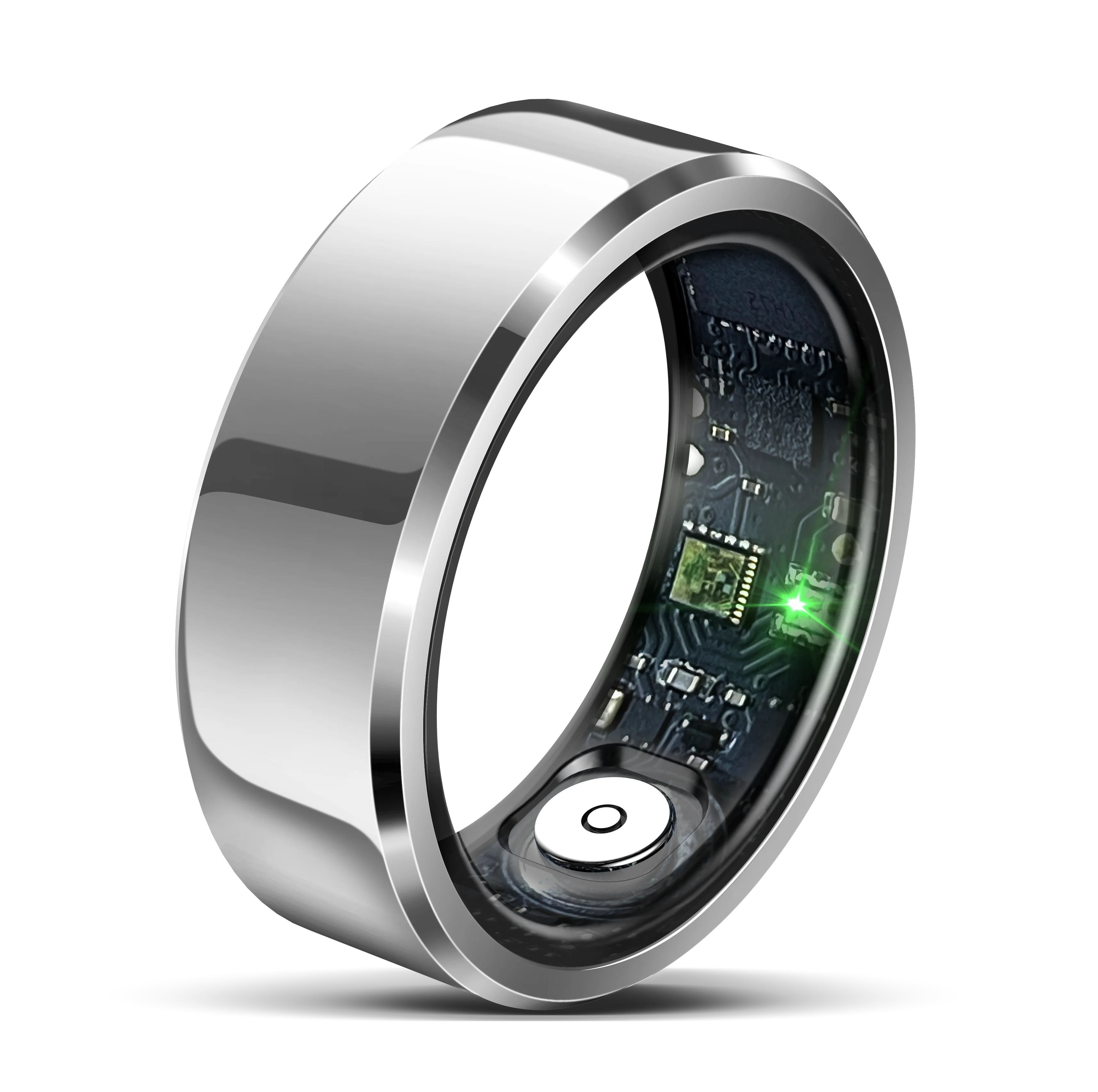 R6 Smart Ring with Charging Case Stainless Steel IP68 Waterproof Heart Rate Blood Oxygen Pressure Monitor Sport Fitness Tracker