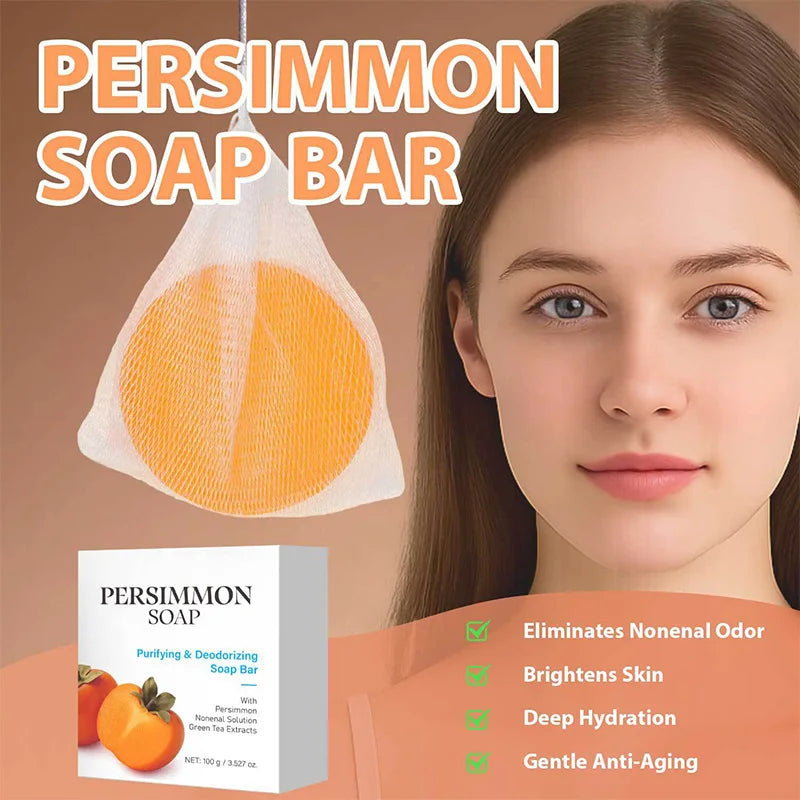 Japanese Persimmon Natural Soap Bar with Green Tea