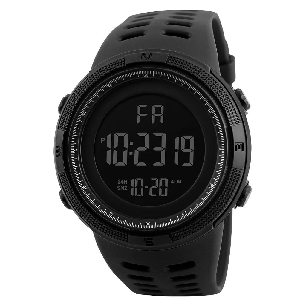 Men's Digital Sports Watch - Military Style LED Multifunction Wristwatch