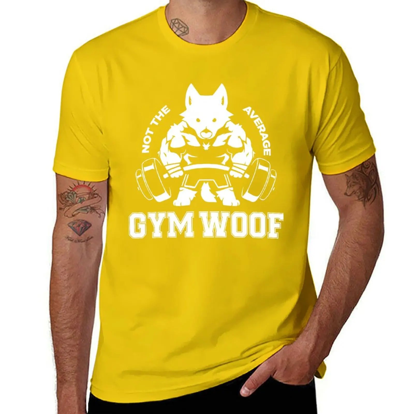 Men's "Gym Woof" Graphic Workout T-Shirt - Cotton Casual Tee