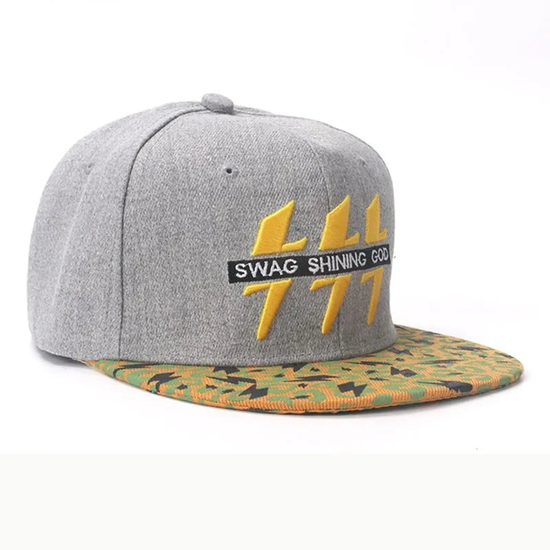 Lightning Embroidered Baseball Cap - Cotton Snapback Hat for Outdoor Sports & Casual Wear