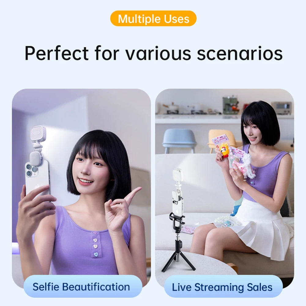 Portable Mini LED Selfie Fill Light with USB Clamp