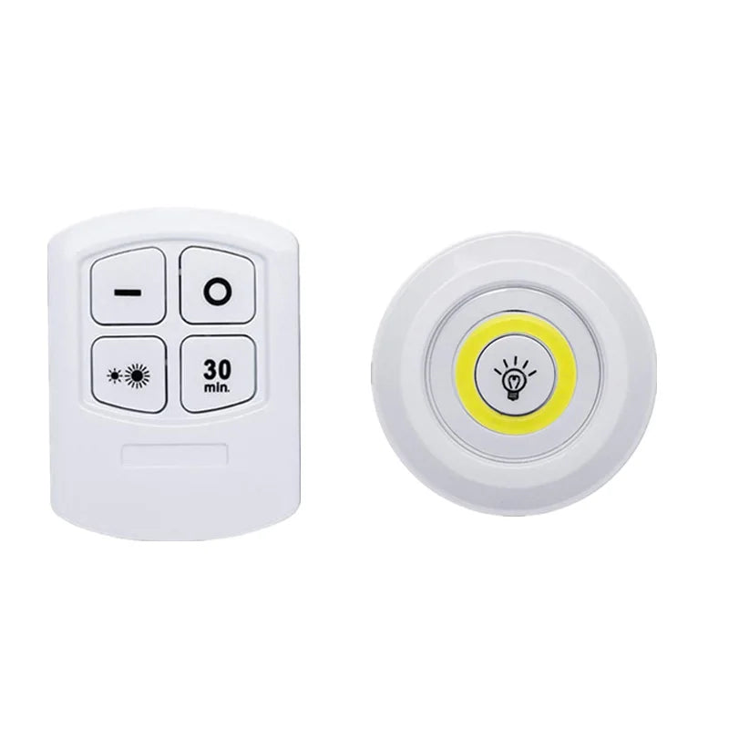 Smart Wireless LED Under Cabinet Lights - Dimmable Remote Control Kitchen & Wardrobe Lighting