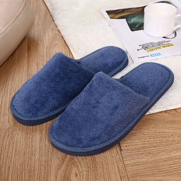 Men's Winter Slippers - Warm Plush Velvet Non-Slip Indoor House Shoes