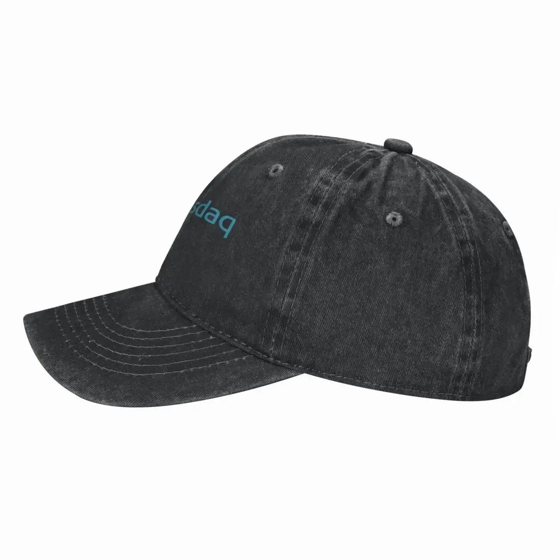 Nasdaq Logo Trucker Hat - Knitted Texture Denim Cap for Men's Summer Wear