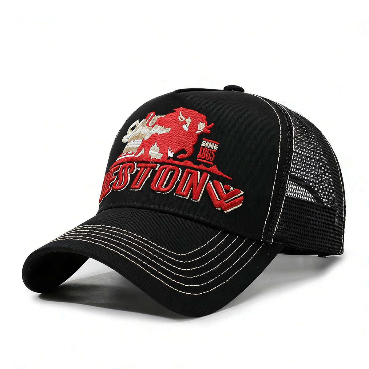 Korean Style Baseball Cap - Letter Embroidered Hard Brim Sun Hat for Men