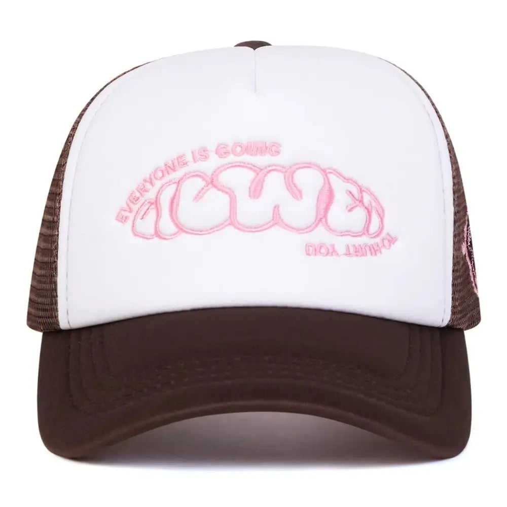 "Everyone Is Going" Letter Embroidered Trucker Cap - Breathable Hip-Hop Snapback Hat