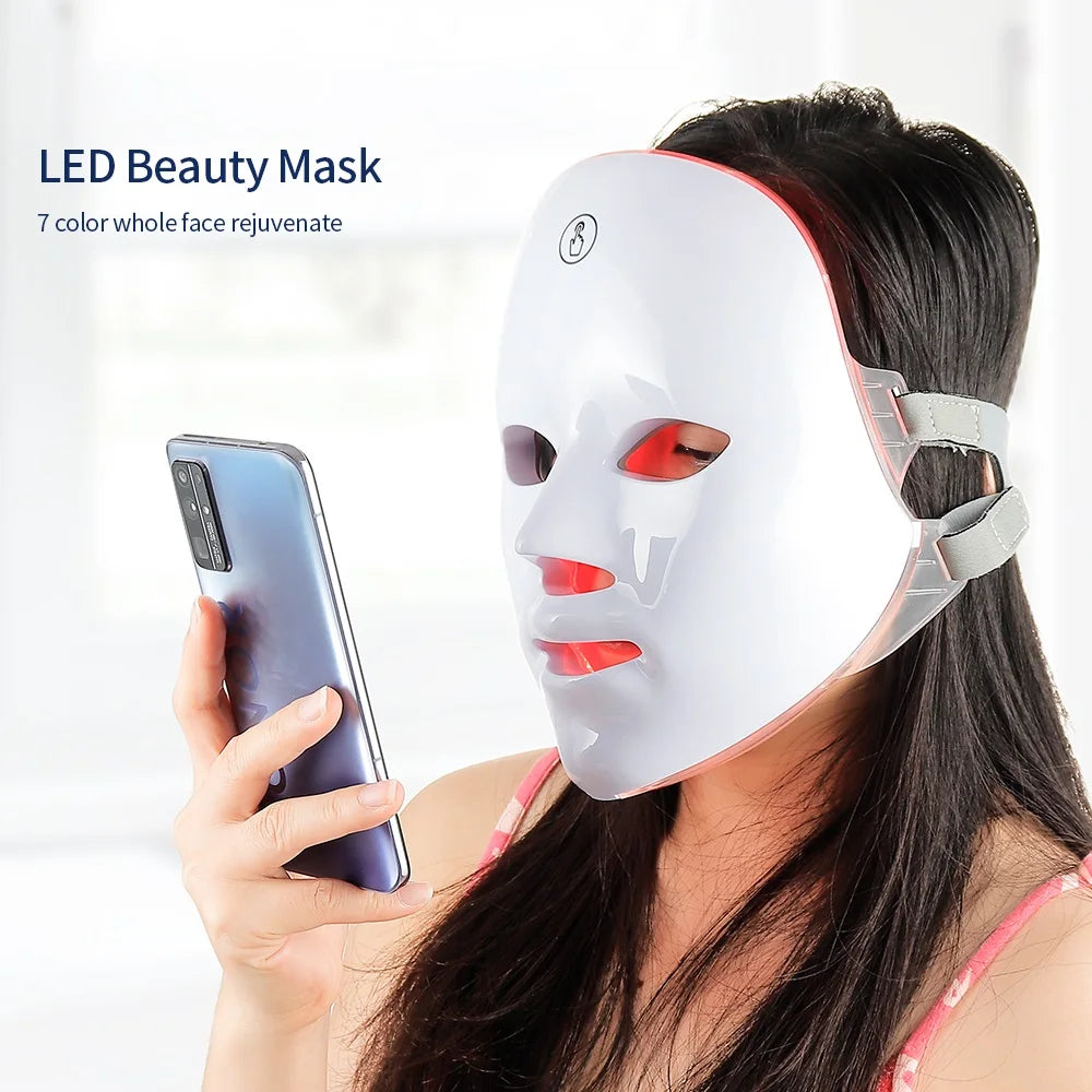 LED Photon Face & Neck Rejuvenation Mask – Anti-Aging Light Therapy