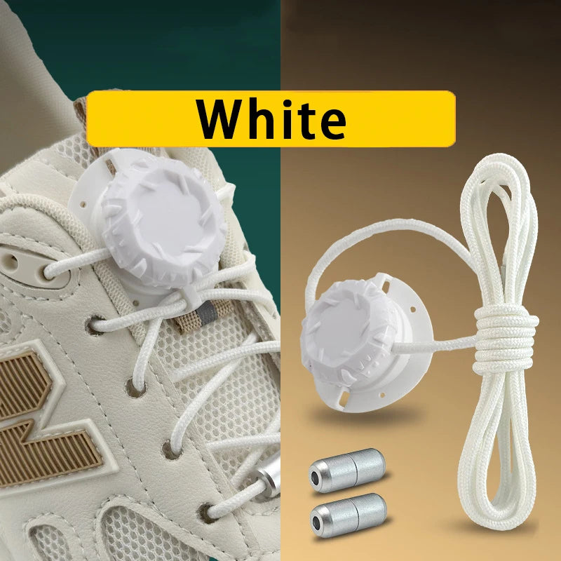 No Tie Shoelaces - Fashion Swivel Buckle Laces for Kids & Adults (1 or 2 Pairs)