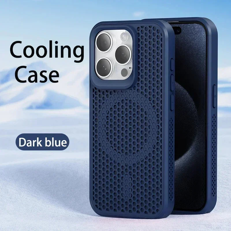 Cooling iPhone Case – Heat Dissipation Breathable Hard Cover with MagSafe for iPhone 17, 16, 15, 14, 13, 12, 11
