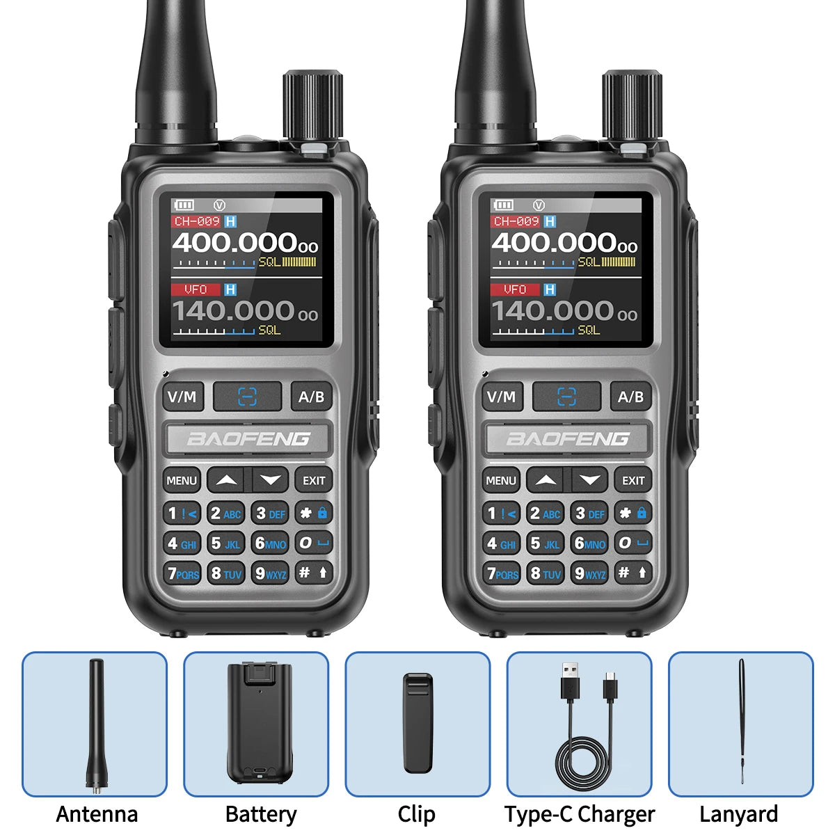 Baofeng UV-5R Mini Walkie Talkie - Bluetooth, Type-C Charging & Dual PTT
