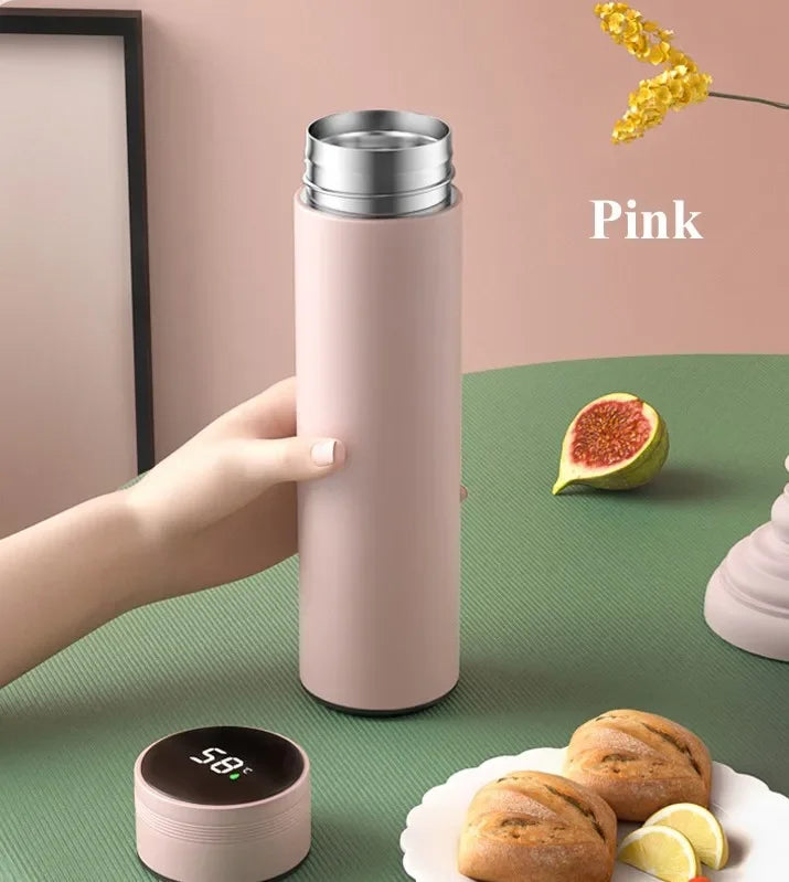 500ml Stainless Steel Thermos with Temperature Display - Insulated Bottle