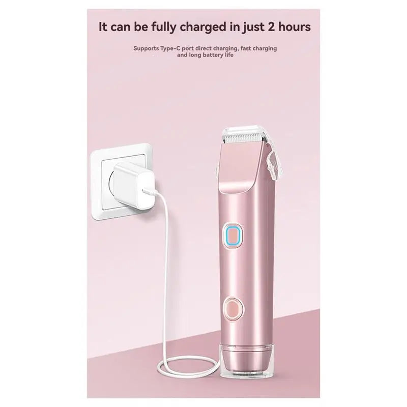 2-in-1 Waterproof Women's Bikini Trimmer & Body Shaver - Wet & Dry Use