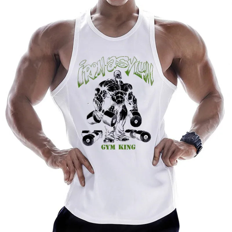 Men's Bodybuilding Tank Top - Cotton Muscle Shirt for Gym, Workout & Fitness