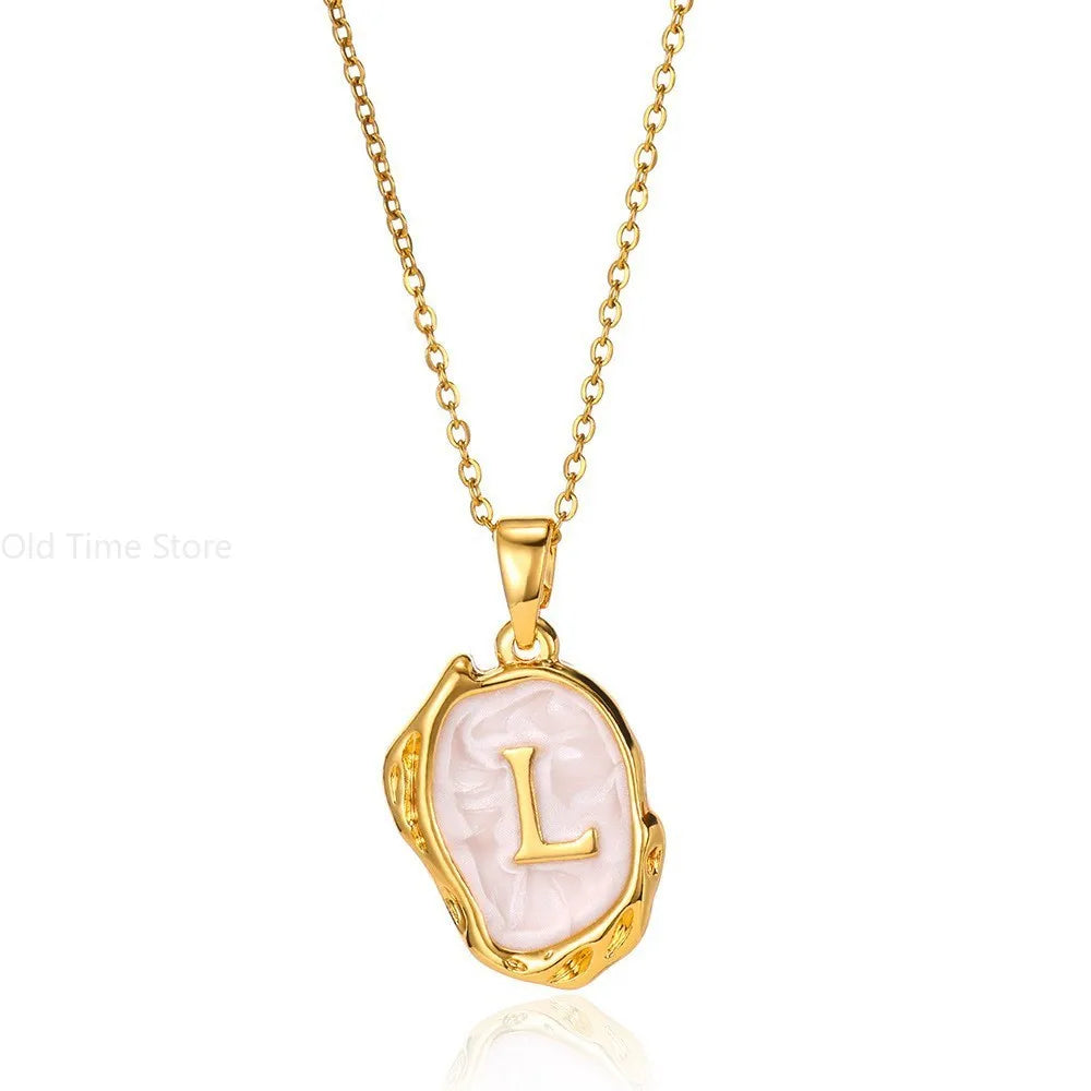 Alphabet Initial Necklace – Stainless Steel Jewelry