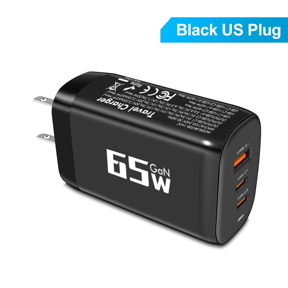 85W GaN USB-C Charger QC3.0 PPS PD Fast Charge for iPhone & Laptop