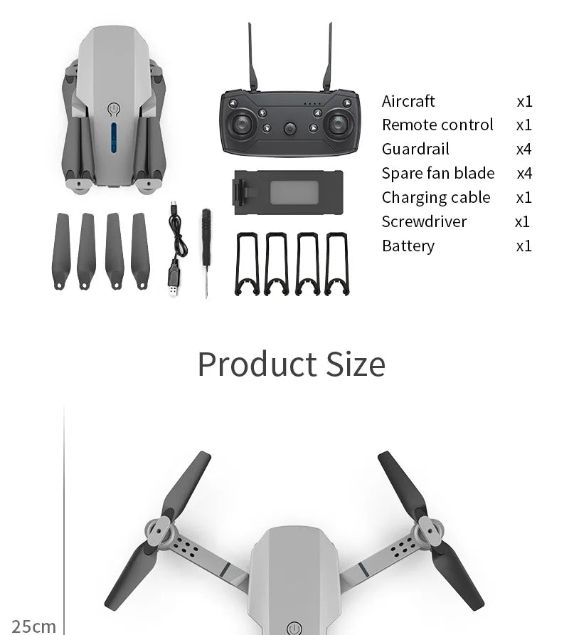 E88 Plus GPS Drone with 8K Dual Camera - 27 Min Flight, Obstacle Avoidance, 1000m Range