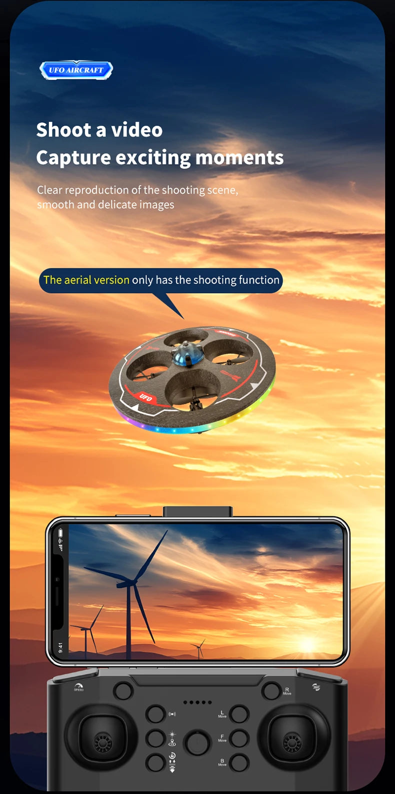 MX85 UFO Mini Drone for Kids - Intelligent Obstacle Avoidance, Safe Foam Design (50g)
