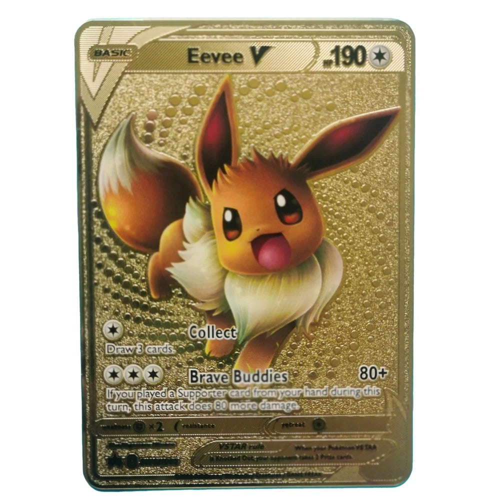 Pokemon Gold Metal Cards – 20 Styles Mewtwo, Pikachu GX & Charizard VMAX Set