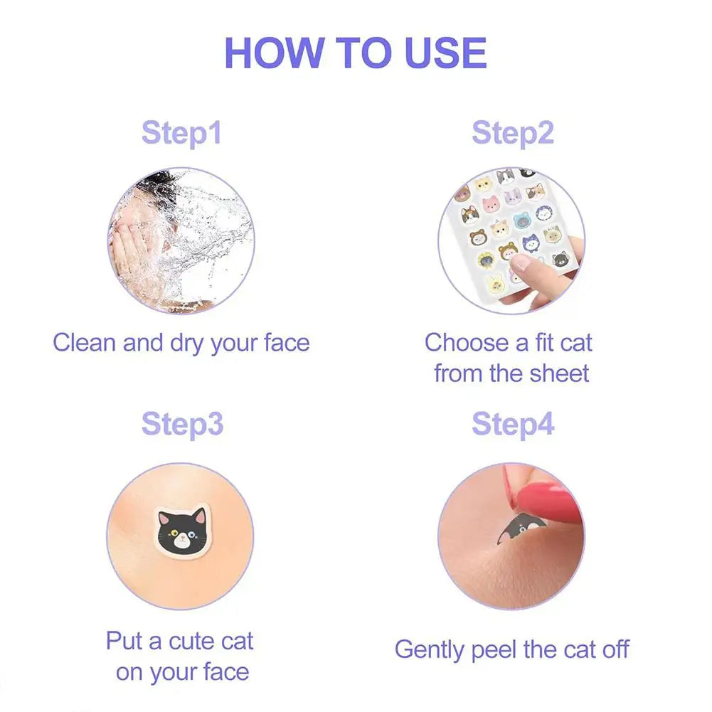 600 Pcs Ance Patches Cute Pimple Patches For Face Salicylic Acid & Tea Tree Cute Cat Pimple Stickers