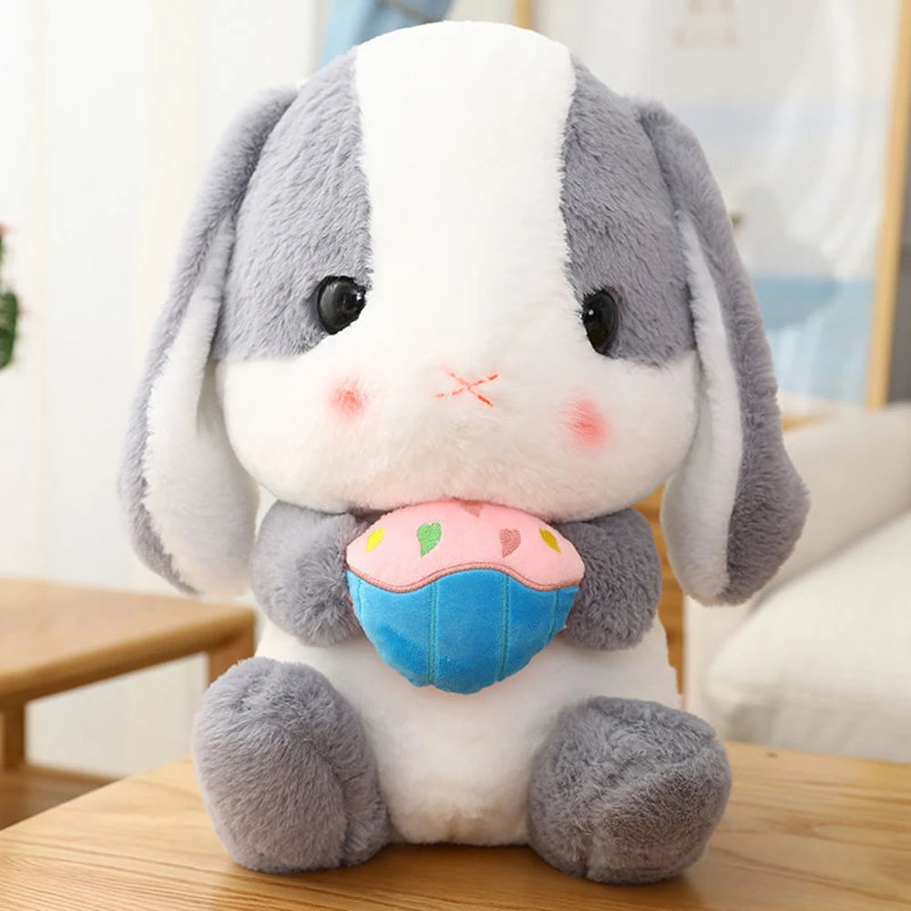 22CM Kawaii Long Ear Bunny Plush Toy Cute Soft Princess Wind Bunny Doll For Friends Birthday Christmas Gift