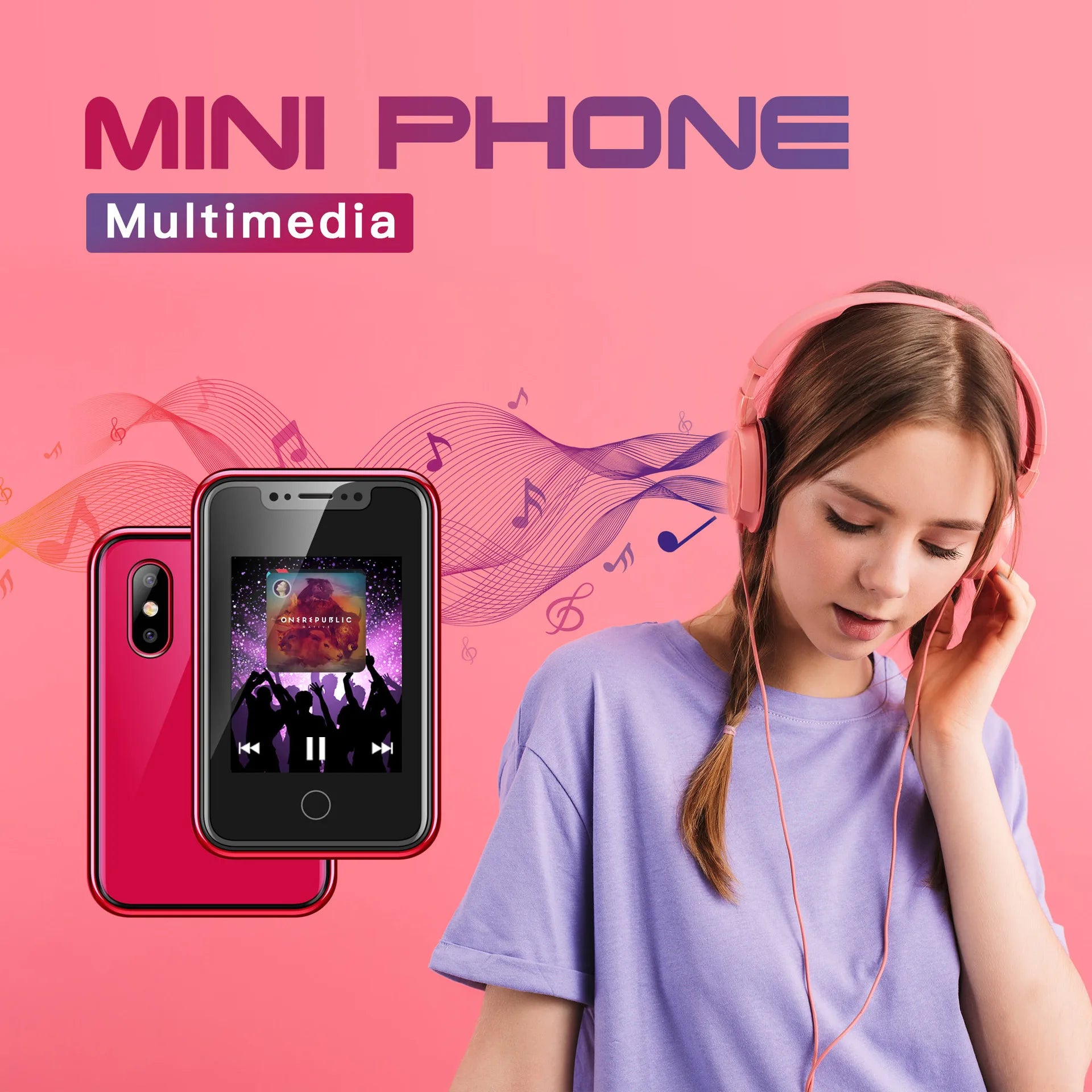 Mini Wearable Phone - 1.77" Touchscreen Dual SIM Bluetooth Mobile Device with Voice Changer