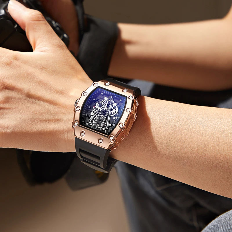 Men's Sport Quartz Watch - Waterproof Silicone Band Wristwatch