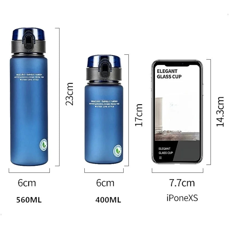 Leak-Proof Sports Water Bottle - BPA-Free 400ml/560ml Portable Bottle for Hiking & Travel