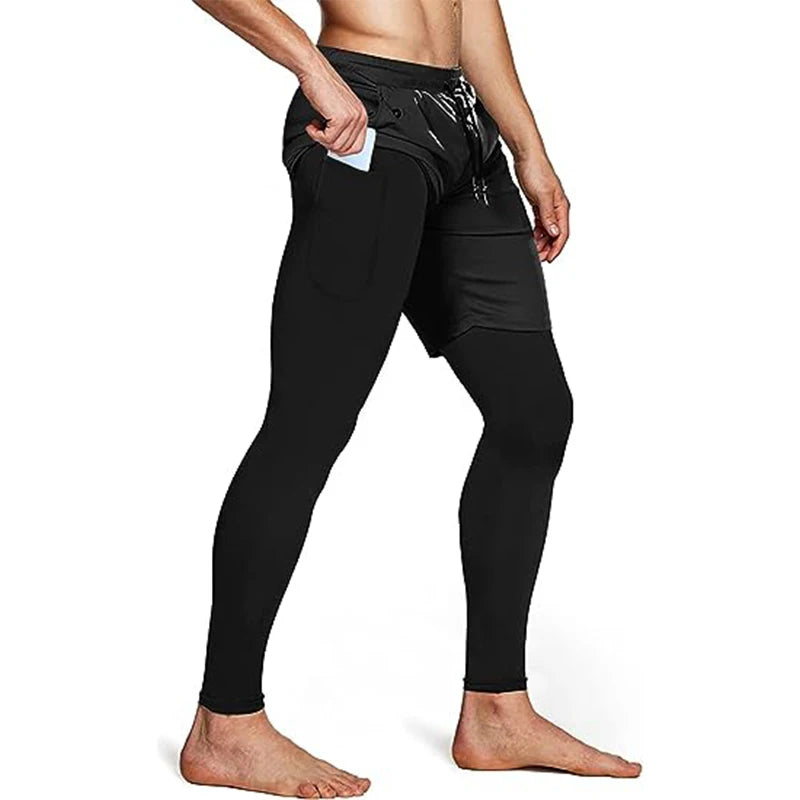 Men's 2-in-1 Athletic Pants - Training Running Pants for Gym, Fitness & Sports